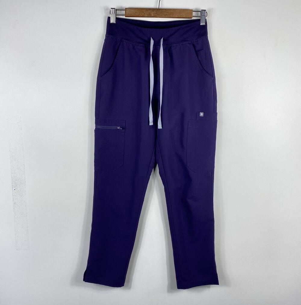Figs Scrub Pants Women's Small Petite Purple Yola High-Rise Slim W23SW2019P